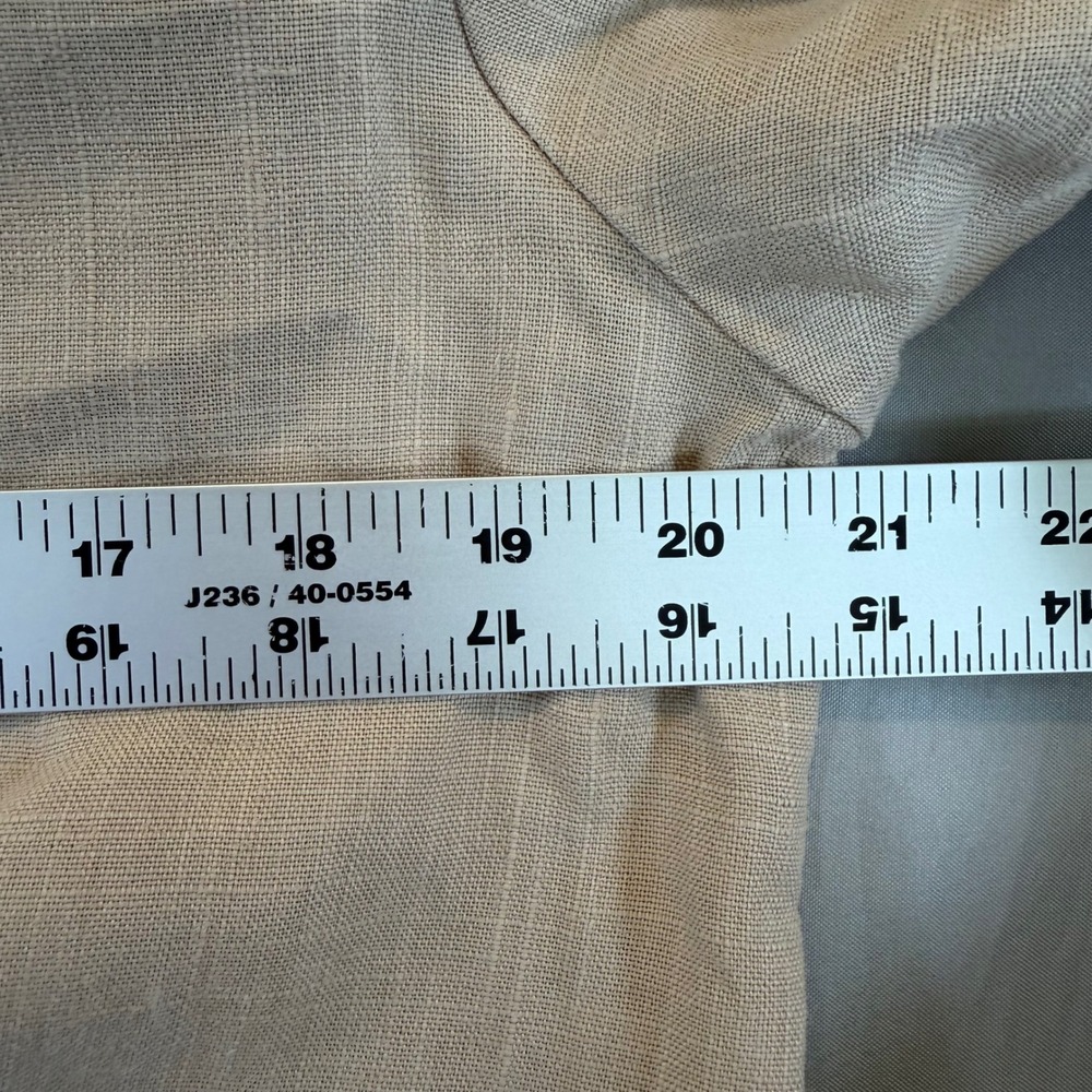 Vivacity USA Tan 100% Linen Button Down Womens Shirt Pockets Small Beachy Resort - Picture 5 of 6